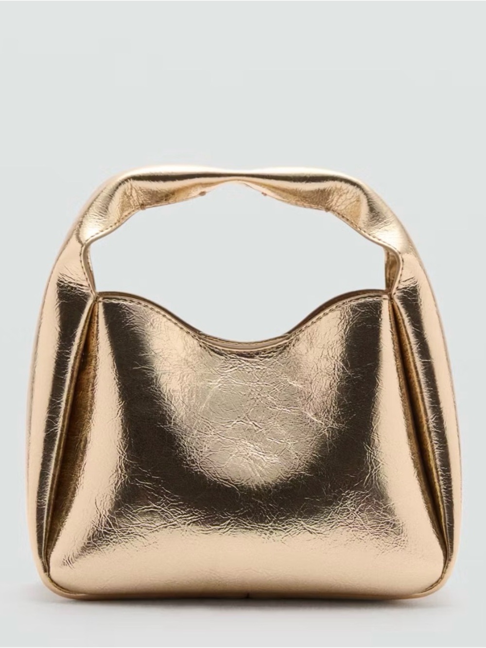 Mango Metallic Gold Mini Top-Handle Bag
